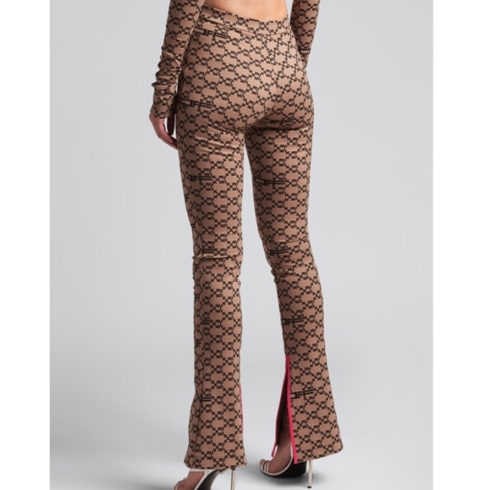 New Off-White Monogram Split Hem Leggings in Brown Size 38 - Picture 2 of 12